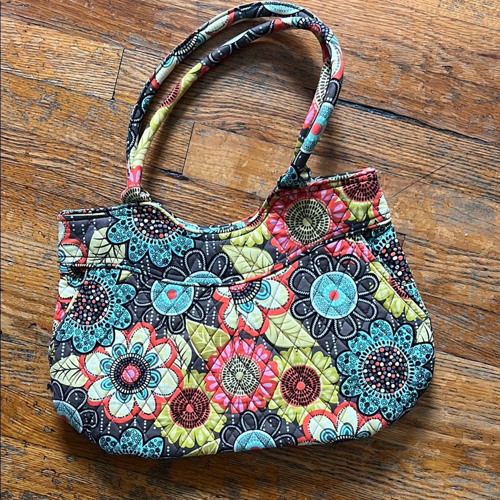 Vera Bradley Shoulder Bag Purse Retired Flower Shower Print